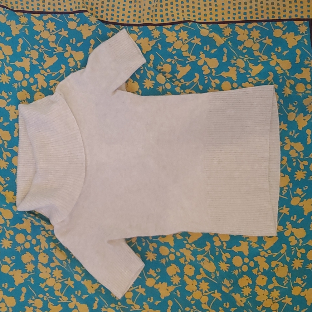 Short sleeve turtle neck cashmere sweater
